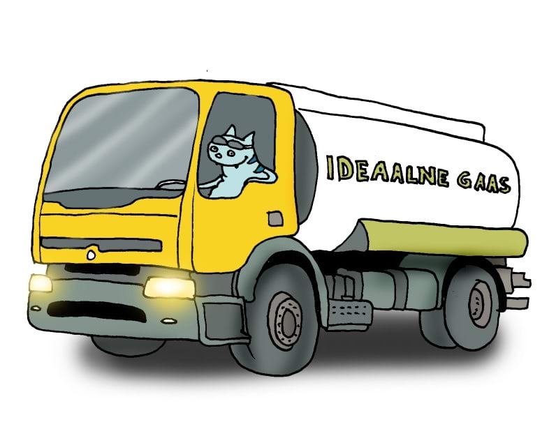 Kass tsisternautos, ideaalset gaasi vedamas