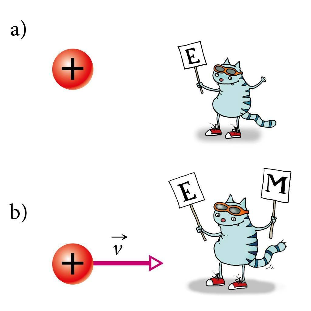 Vaatleja registreerib seisva ja liikuva laengu välja