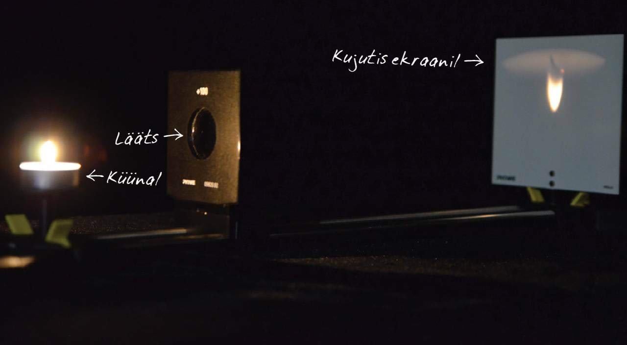 Koondav lääts tekitab küünla kujutise