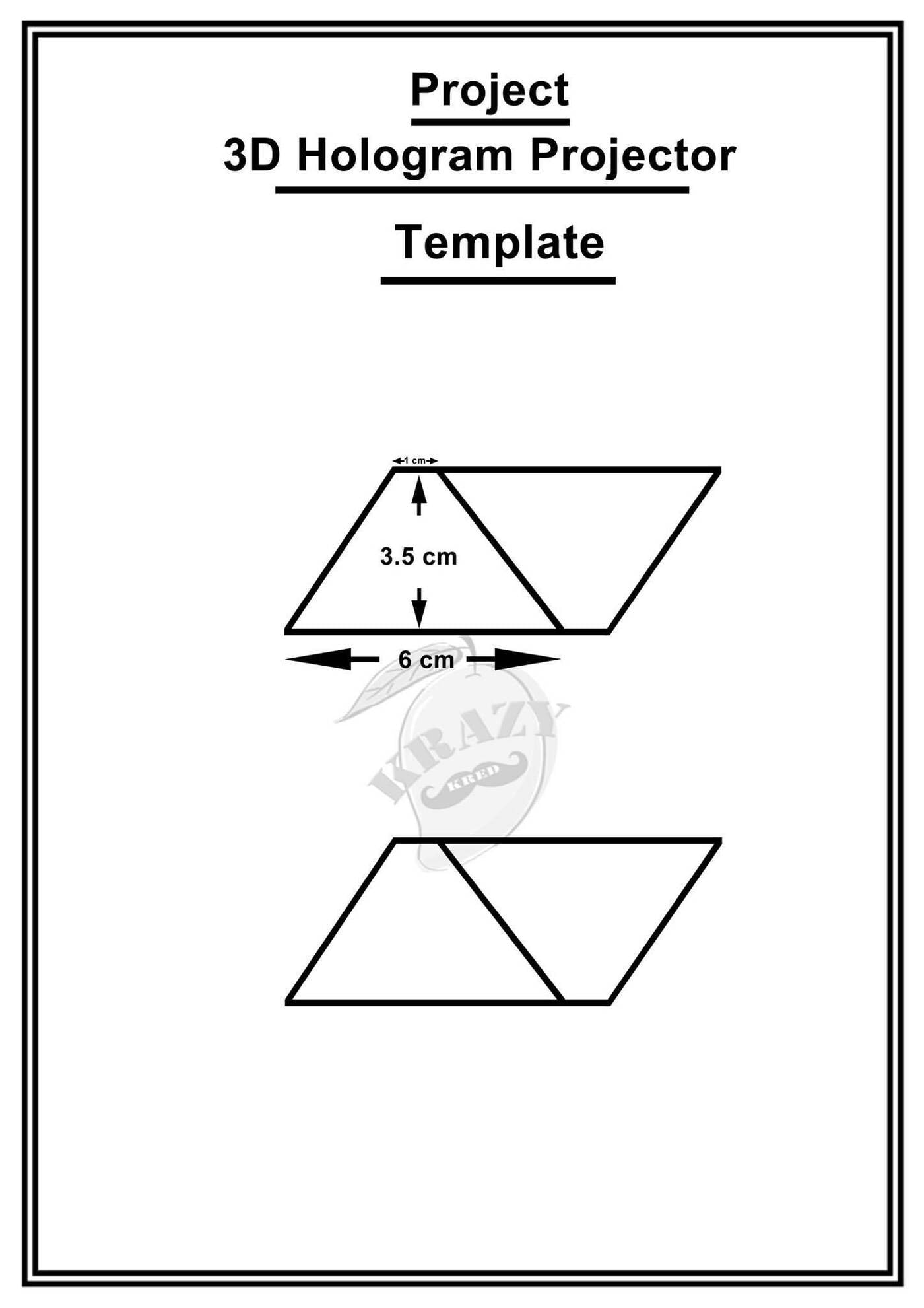 3D mobiilihologramm, lõikeleht