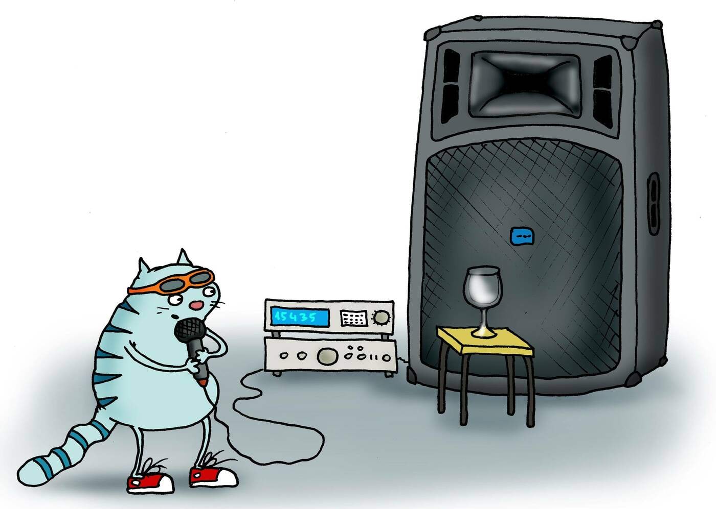 Kass testib kõlarit