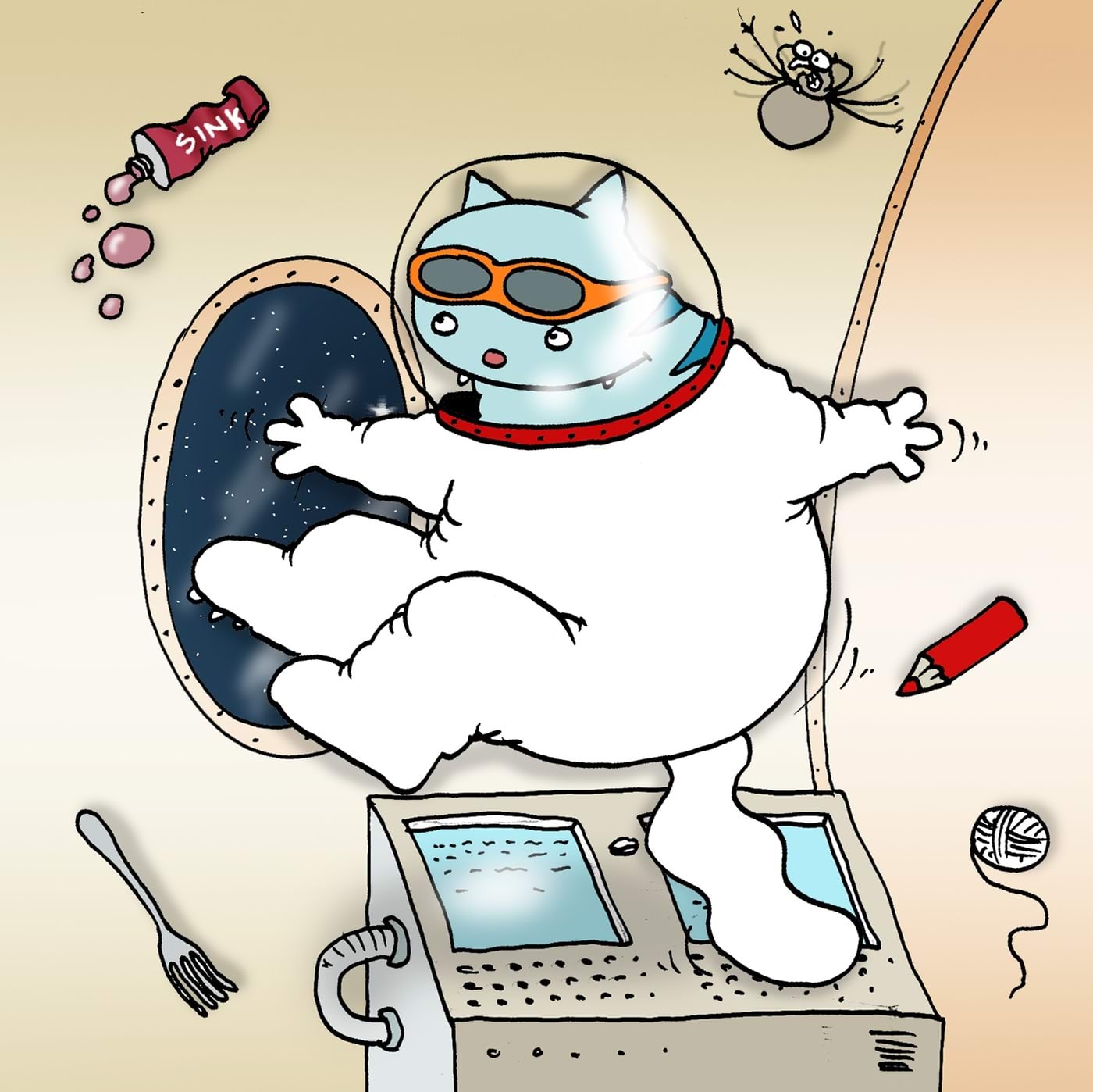 Kass skafandris kaaluta olekus