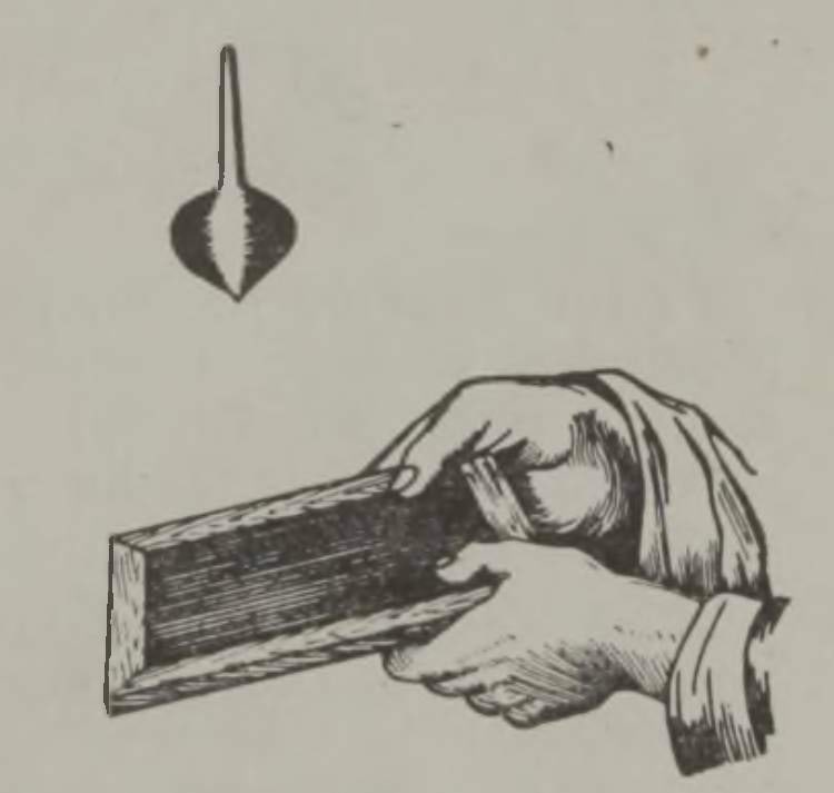 Ülesvisatud pöörlev vurr säilitab oma telje esialgse suuna.