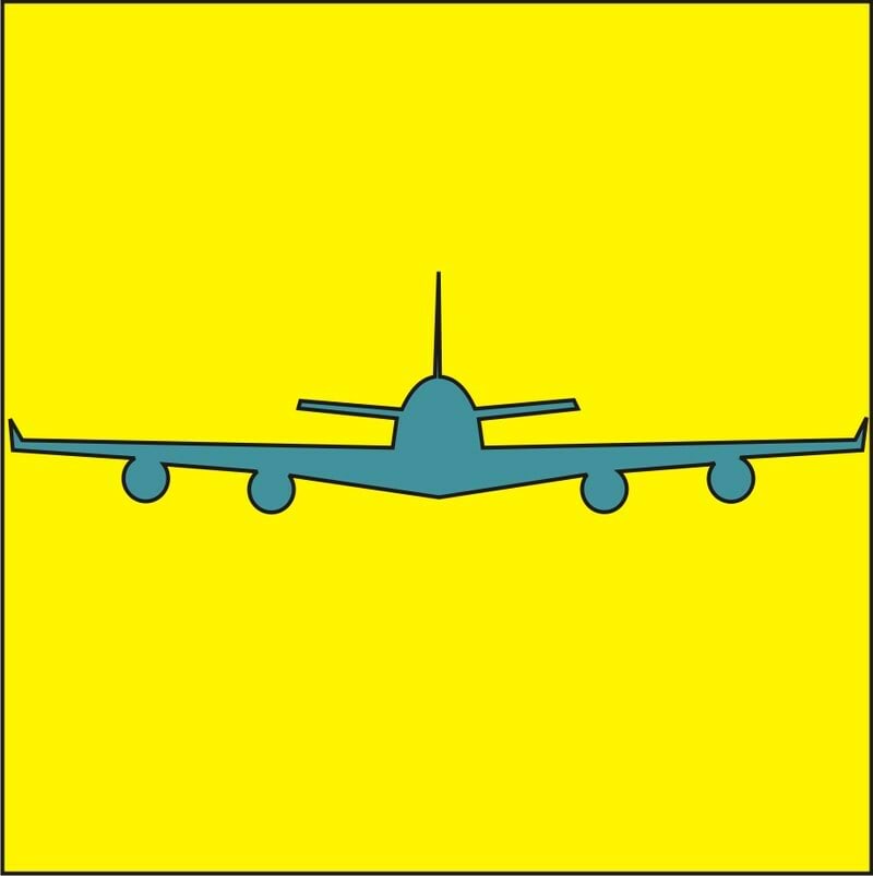 Boeing 747 eestvaade, mille abil me hindame lennuki esiotsa pindala $A_p$. Ruudu pindala on $A_s$ (tiivaulatuse ruut)