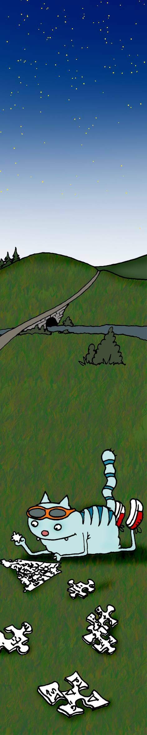 Kass maailmapildi puslega