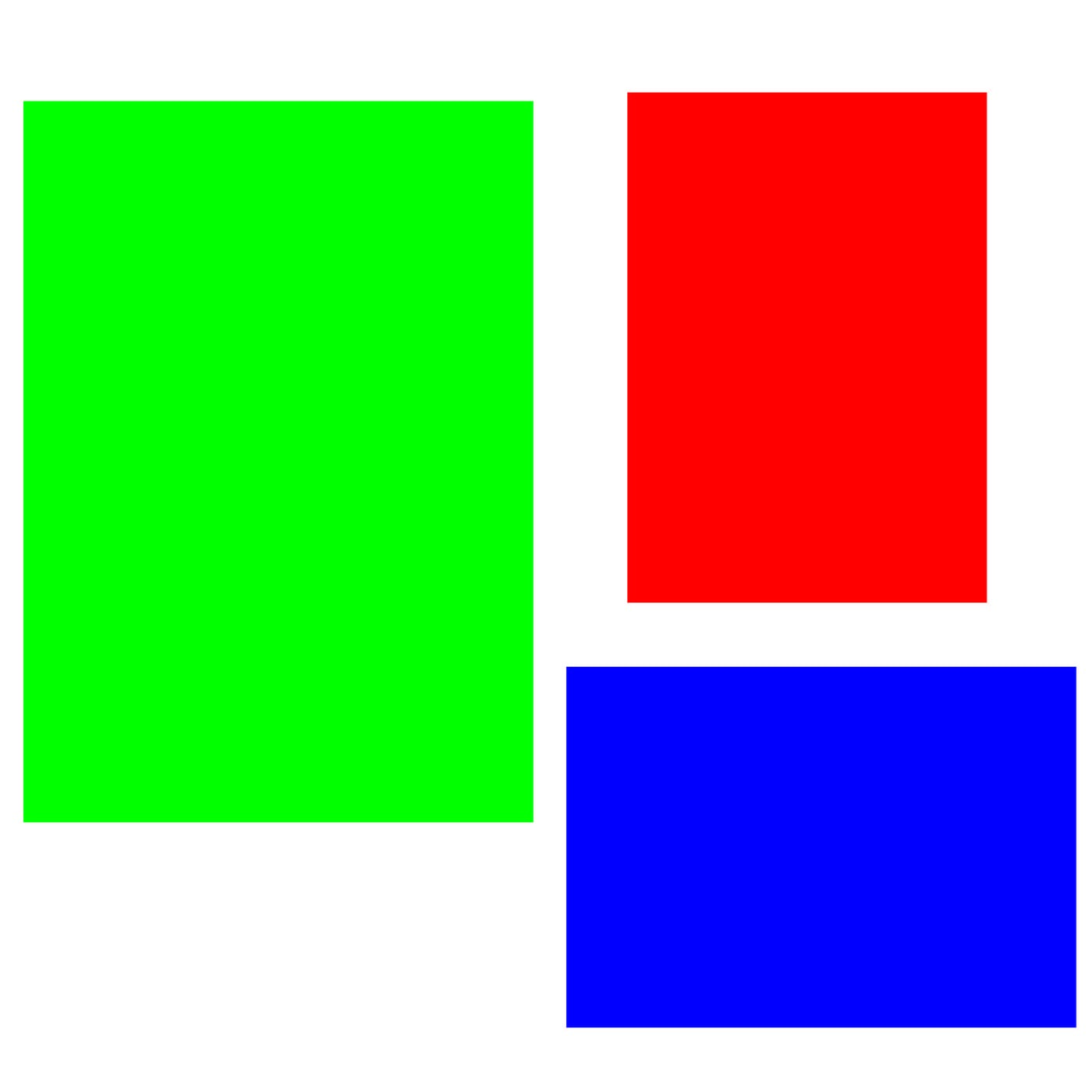 Kolm erivärvi ristkülikut