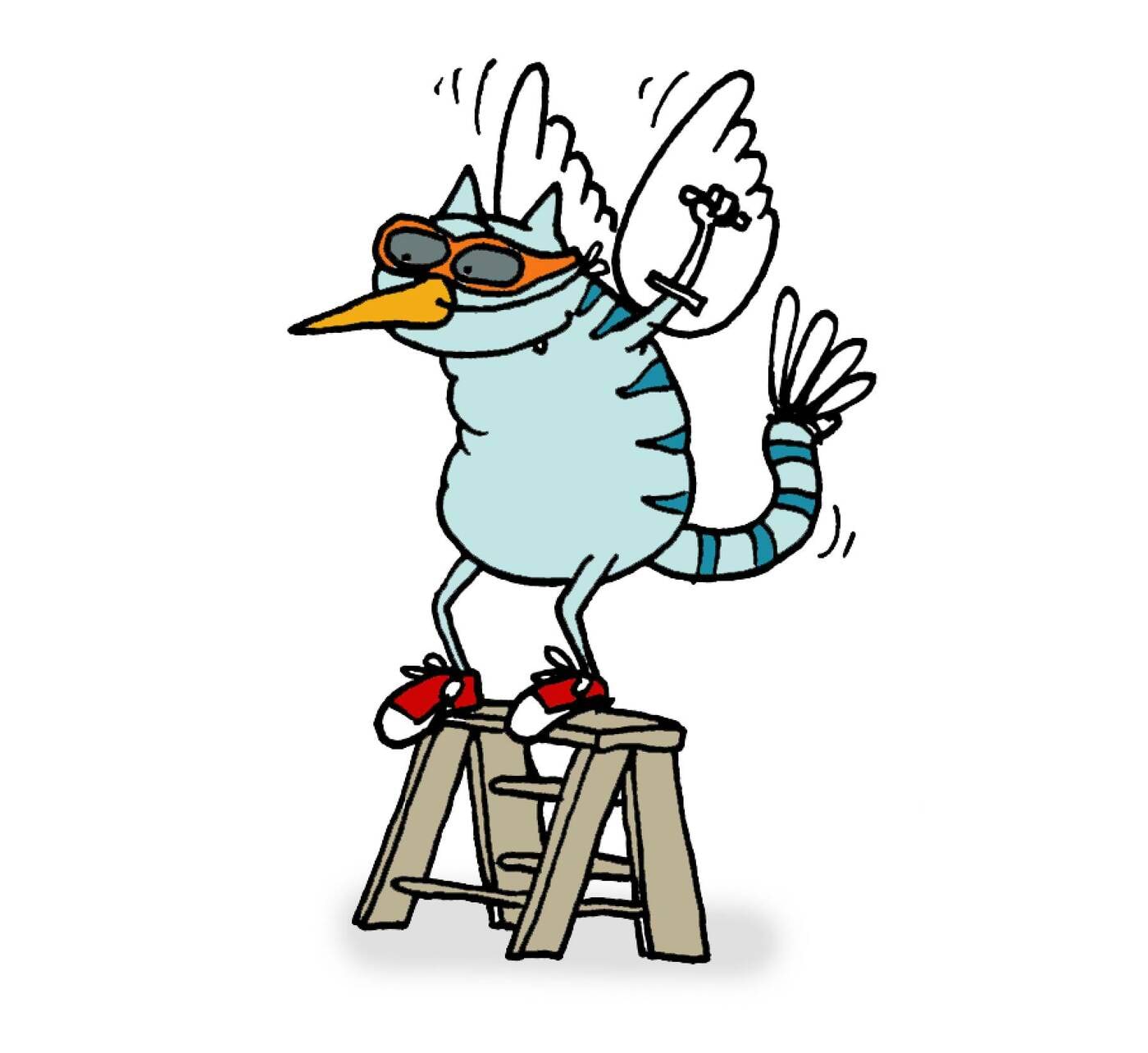 Kass katsetab lendamist