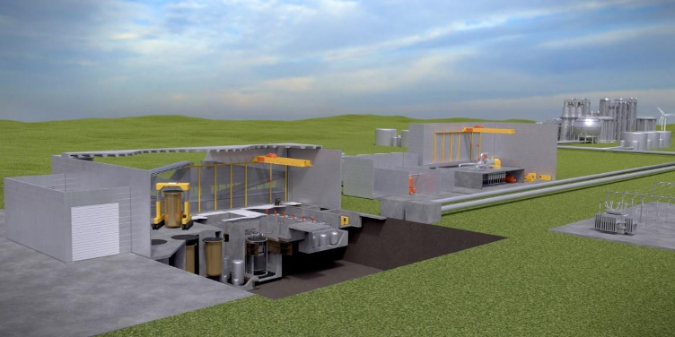 Terrestriali IMSR-reaktoriga elektrijaama läbilõige